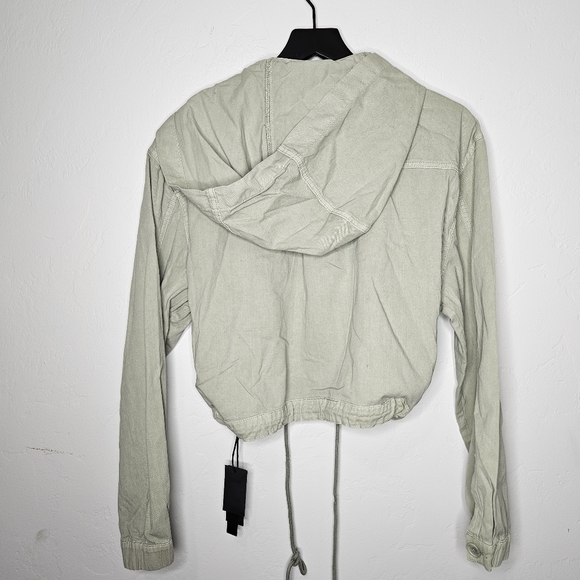 BLANKNYC Light Green Drawstring Jacket Removable Hood Size Large NWT - Picture 2 of 8